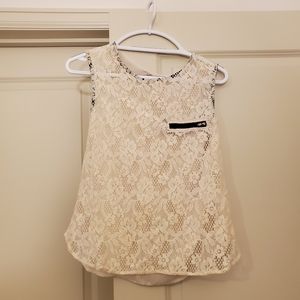 Lacy blouse with see through back